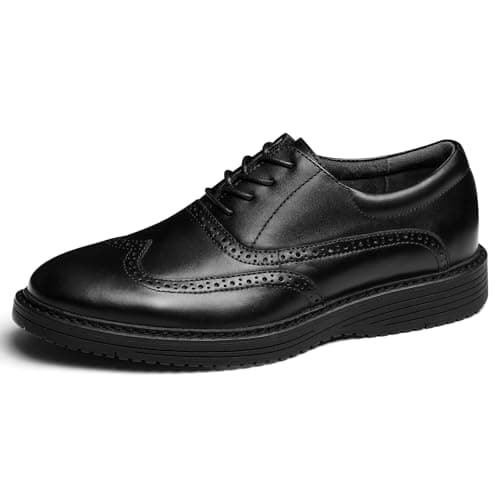 Hantatop Mens Dress Shoes Genuine Leather Casual Oxford Sneakers