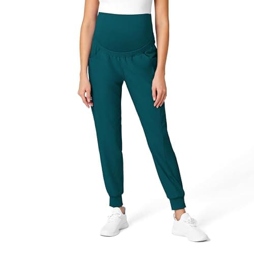 Wink W123 Maternity Jogger Scrub Pant, Caribbean Blue, XS