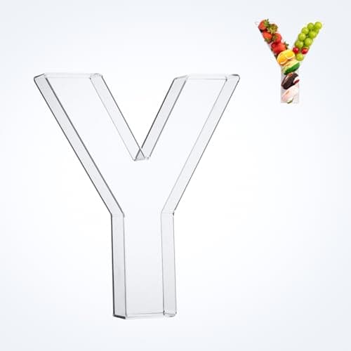 UOOTEC 11" Acrylic Letter & Number Tray – Reusable Fillable Charcuterie Snack Platter, Alphabet Dessert Serving Box for Birthday, Wedding, Graduation Party Decor (Y)