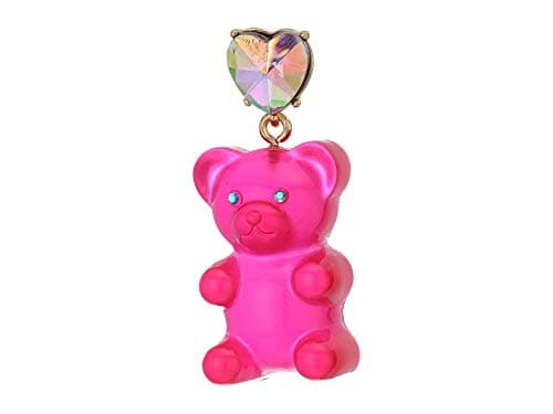 Betsey Johnson Bear Drop Earrings Pink One Size