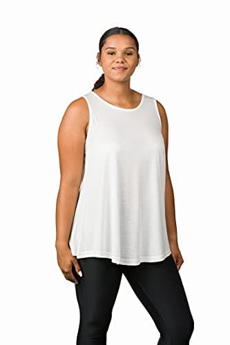 Epic MMA Gear Women’s Long Flowy Sleeveless Tunic Tank Top – Loose Fit, Full Coverage, Plus Size (White, Medium)