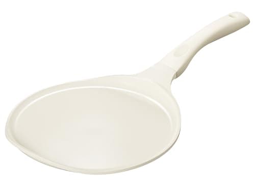 Redchef Crepe Pan Nonstick, 10 Inch Ceramic Flat Skillet Pan for Roti Dosa Tawa Comal Para Tortillas Pancake Pan for Stove Top, Induction Compatible, PFAS/PFOA/PTFE Free(Beige White)