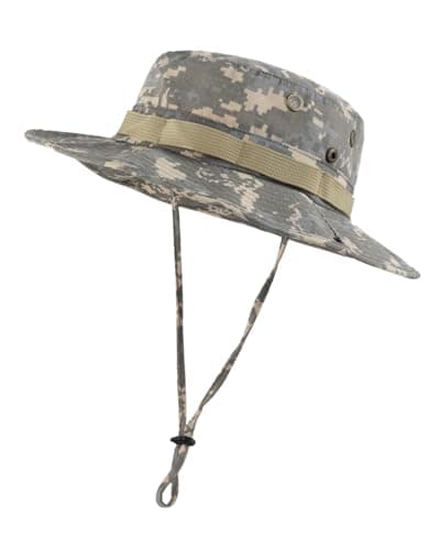 Zylioo Large Camo Safari Sun Hats,Big Head Summer Fishing Hats,UV Outdoor Military Hats with Adjustable String
