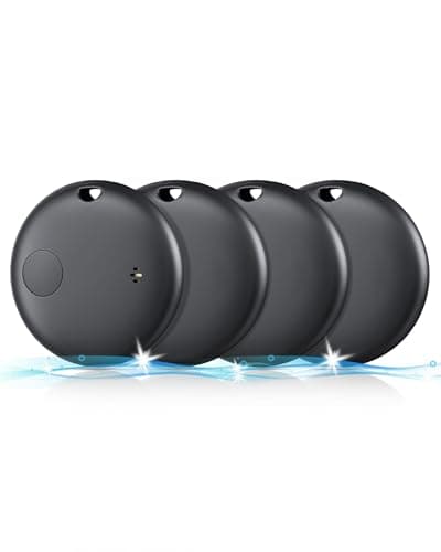 Air Tracker Tags-4 Pack, Smart Bluetooth Tracker Works with Apple Find My (iOS Only), Item Finder Key Finder with Replaceable Battery, Tracker Tag Locator for Keys, Luggage, FireWire Port Card (Black)