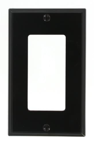 Leviton 80401-NE 1-Gang Decora/GFCI Device Wallplate, Standard Size, Thermoplastic Nylon, Device Mount, Black