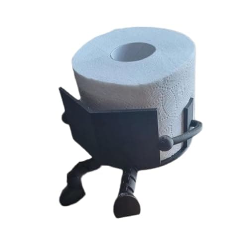 Reading Toilet Paper Holder Buddy,Creative Shape Cartoon Toilet Paper Holder,Hilarious Tissue Paper Roll Storage - Cute Bathroom Living Room Decor(Black)