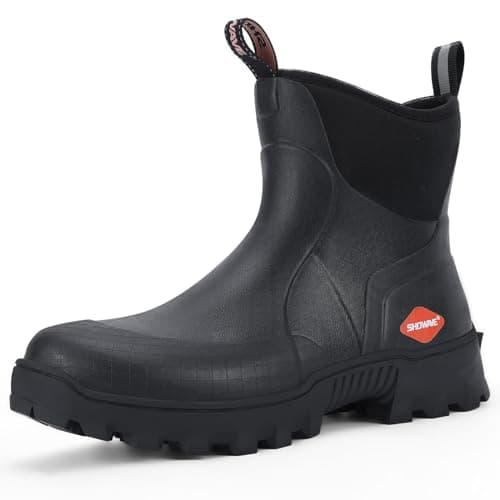 Showave Ankle Rain Boots Men Waterproof Rubber Boots,Size 11