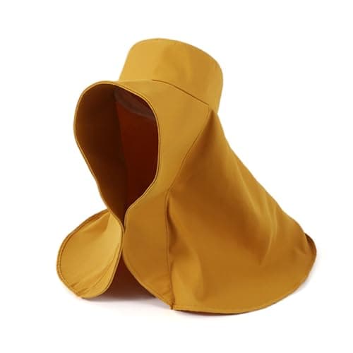 Sun Hats for Women Sun Protection Wide Brim Shawl with Neck Flap Hiking Visor Hat Outdoor Summer Protection Beach Hat Yellow