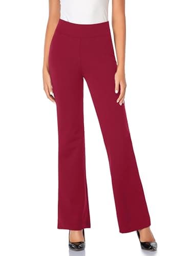 Tapata Women's 28'' High Waist Stretchy Bootcut Dress Pants Tall, Petite, Regular for Office Business Casual Burgundy XXL/20