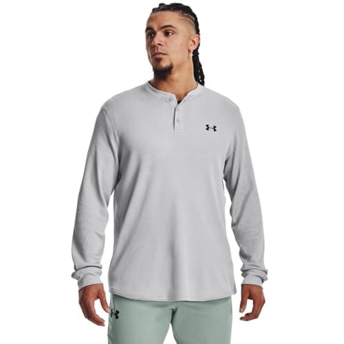 Under Armour Men's Waffle Henley, (012) Mod Gray / / Black, Medium