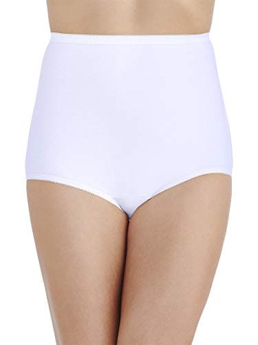 Vanity Fair Women's High Waisted Underwear, Full Coverage Ladies Panties, Perfectly Yours Briefs, Cotton - Star White, 12