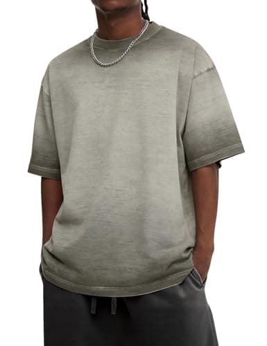 Eisctnd Oversized T-Shirts for Men Women - Cotton Loose Fit Baggy Vintage Casual Streetwear Gym Workout Unisex Tee(Coffee-L)