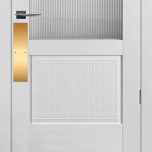 Bikykose 2pcs 16×4Inch Aluminum Door Kick Plates for Exterior Doors – Decorative Protection to Prevent Damage from Kicking – Stylish and Durable Door Kick Plate(Golden)