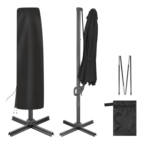 AckMizz Patio Umbrella Cover for Outdoor Cantilever Umbrella 9-13 FT, Black