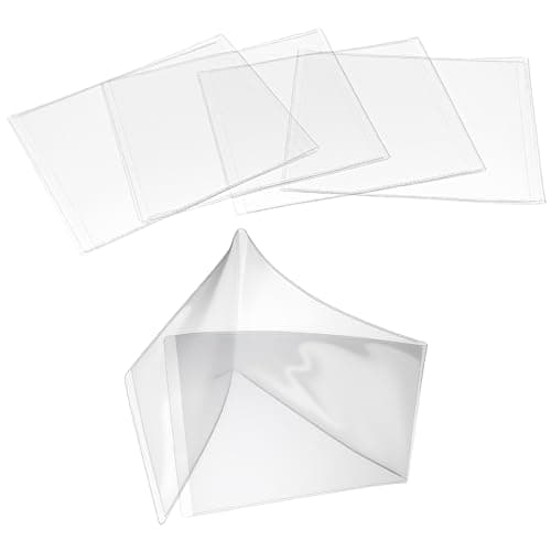 QFGasre 4PCS Mahjong Card Holder Mahjong Card Sleeve Fit Large Print Size(6 1/8”x4 3/4”) Mahjongs Cards Protector Cover Clear Plastic Sleeves