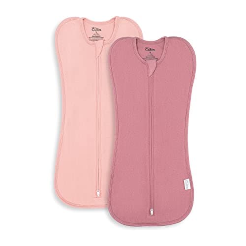 Comfy Cubs Swaddle Blanket with Zipper 2 Pk S - Blush, Mauve