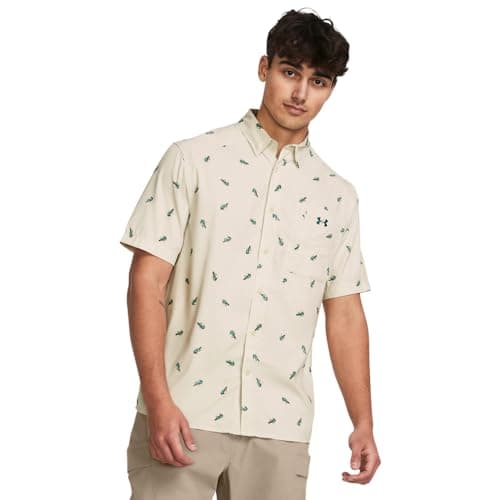 Under Armour Men's Dockside Short Sleeve T-Shirt, (274) Silt/Sonic Yellow/Hydro Teal, Small