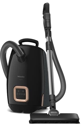 NEW Miele Guard L1 AllFloor Bagged Canister Vacuum Cleaner with AirClean Plus Filter, AllTeQ Universal Floorhead, and AllFloor Floorbrush, LED Display Panel, in Obsidian Black/Rose Gold