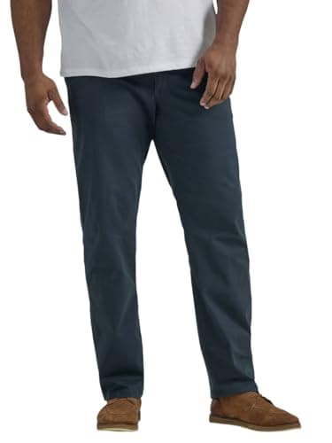 Lee Men's Big & Tall Extreme Motion Flat Front Regular Straight Pant Navy 44W x 29L