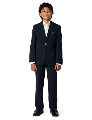 IZOD Boys' Big Brass Button Blazer Jacket, Blue Indigo, 10