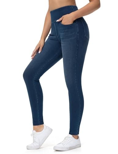 Dragon Fit Women's High Waist Stretchy Jeggings with Pockets Tummy Control