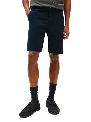 Tommy Hilfiger Mens Stretch Chino Casual Shorts, Navy Blazer, 33 US