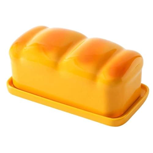 Howise Ceramic Breard Butter Dish with Lid, Porcelain Large Butter Dish Butter Box Keeper for Countertop Kitchen Decor