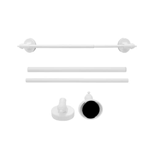 WL.Rocaille Magnetic Curtain Rods for Metal Doors and Window, Multi-Use Adjustable Appliances for Iron and Steel Place, Magnetic Towel Bar 9 to 16 Inch, 2 pack, White