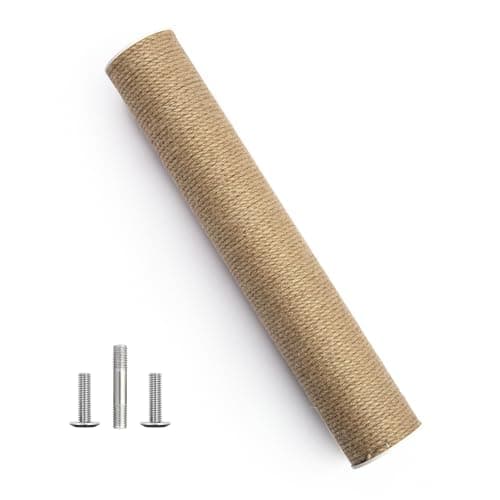 SVD.PET Scratching Post Replacement, 17" x 2.95" Jute Rope Tree Replacement Post, Refill Scratcher Posts With M8 Screws for Indoor Cat Tree, Tower and DIY Scratcher (1PCS)