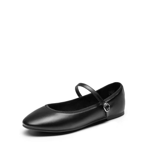 DREAM PAIRS Women's Ballet Flats Mary Jane Shoes, Round Toe Comfortable Dressy Casual Slip-on Work Daily Soft Flat Shoes,Size 7.5,Black-Pu,SDFA2441W
