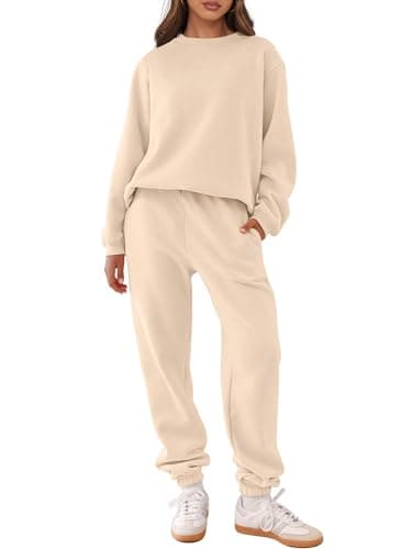 ANRABESS Womens Lounge Set Sweatsuits for Women Fall 2 Piece Jogger Pants