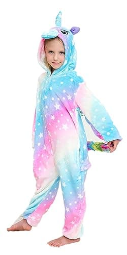 Shingwurle Kids Unicorn Onesie Girls Halloween Cosplay Costume One Piece Pajamas Sleepwear