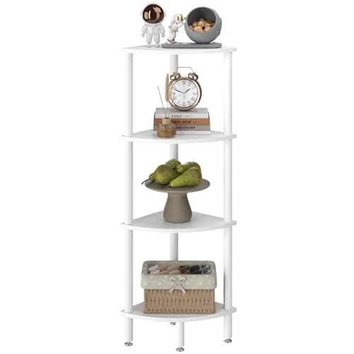 IBUYKE 4 Tier Corner Shelf Stand,Industrial Corner Display Rack WBC014W