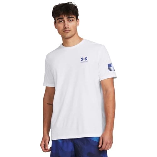 Under Armour Men's Freedom Graphic Short Sleeve T-Shirt, (100) White / / Team Royal, Small