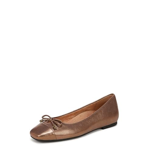 Vionic Women's Klara Ballet Flat, Bronze Leather, 5 Wide