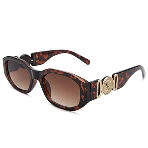 Hycredi Rectangle Sunglasses for Women Men, Retro Fashion Frame