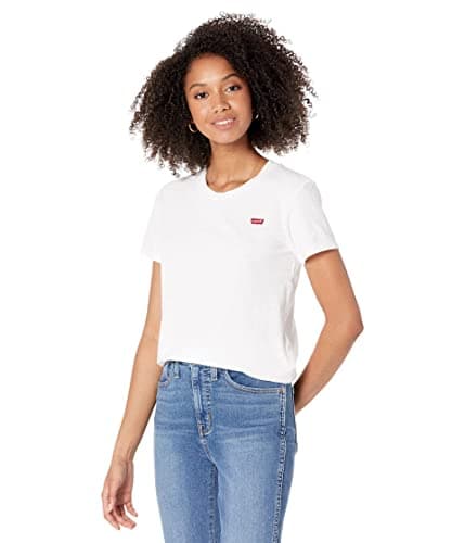 Levi's Women's Perfect Crewneck Tee Shirt, White, Medium