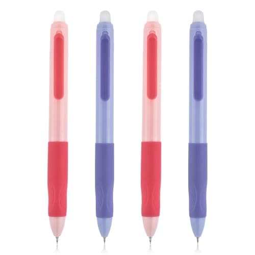 M&G Erasable Pens, 4 Pcs Fine Point 0.5mm Black Ink Erasable Gel Pens with Comfort Grip and Cap, Make Mistakes Disappear for Drawing Writing Planner and Crossword Puzzles