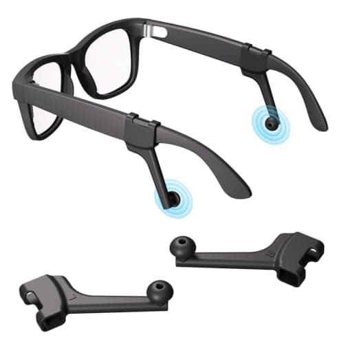 Increase Privacy Ear Tips for RayBan Meta Gen1/2 Glasses, Meta Oakley/Display, Rayneo, VITURE, XREAL, Rokid, Sound Booster Tube/Audio Enhancer for Smart Glasses Accessories, No Impact Charger (Black)
