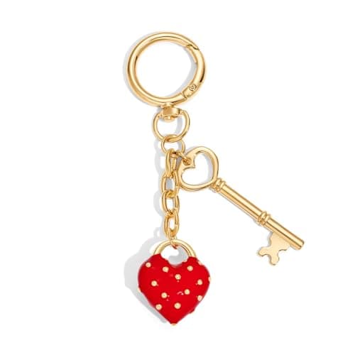 CUFELMU Gold Heart Bag Charms,Heart Shaped Keychain for Women Handbag Purse Charm Accessories Gifts