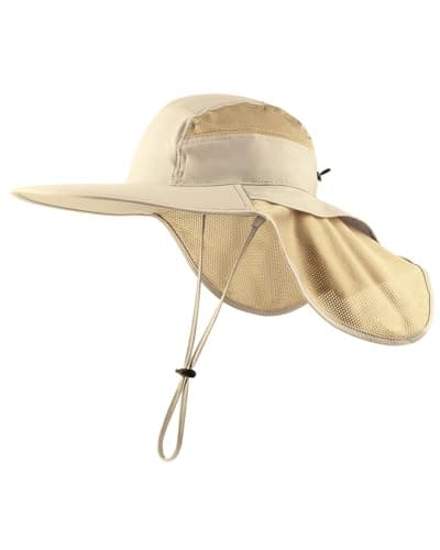 Zylioo XXL Sun Hats with Neck Flap for Men Women Large Fishing Hat Lightweight Wide Brim Hats Summer UV Safari Hat
