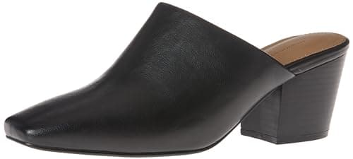 Amazon Essentials Women's Square Toe Slip On Heeled Mules, Backless, Non Slip, Black, 13