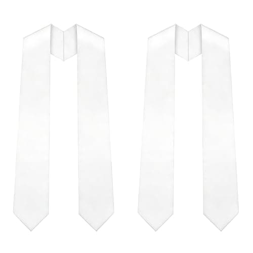 THEIFOXONE Graduation Stole Class of 2026 White Plain Graduation Sash.