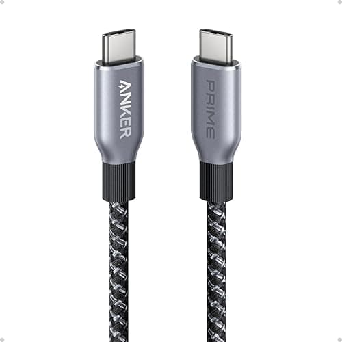 Anker Prime USB C to USB C Cable, 240W Fast Charging Cord, Upcycled-Braided Nylon with 100-Year Bend Durability for iPhone 17 Series, MacBook, Galaxy S24(3 FT)