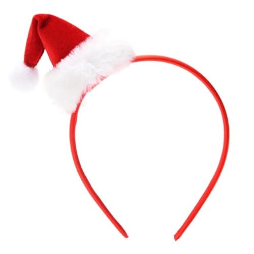 Christmas Headbands for Women Red Santa Hat Headband Christmas Hat Headpiece Cute Santa Headwear Red Velvet Hairbands Xmas Holiday Hair Accessories for Party Supplies 1Pcs