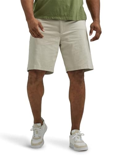 Lee Men's Extreme Motion Flat Front Short Stone 32