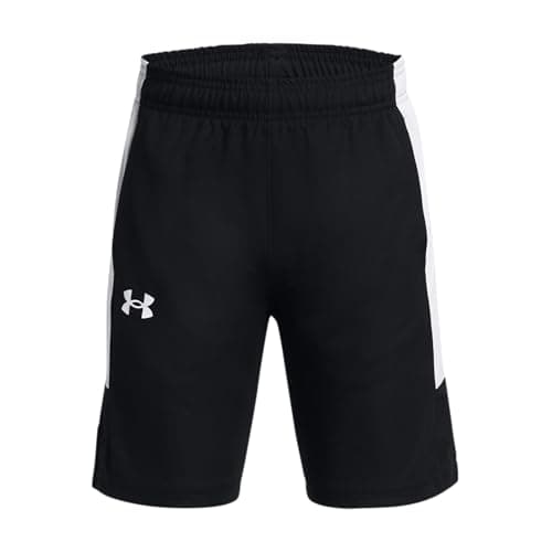 Under Armour Boys Baseline Basketball Shorts, (001) Black / / White, X-Small