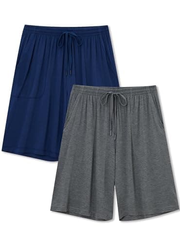 COLORFULLEAF Men Pajama Shorts Bamboo Rayon Lightweight Sleep Shorts