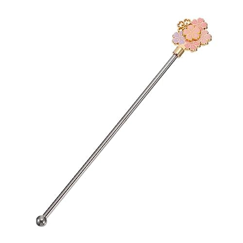 1pc Swizzle Stick Stainless Steel Stirring Rods Cocktail Sticks Wedding Décor Metal Drink Sticks Stainless Steel Scoop Metal Drink Stirrers Cherry Blossoms Mixing Spoon re-usable