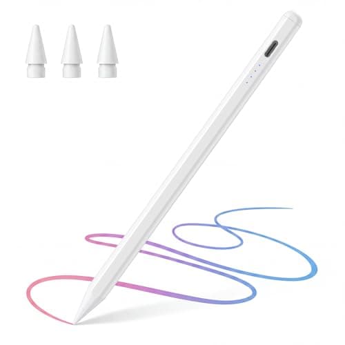 KIONEE Stylus Pen for iPad 2018-2026, Fast USB-C Charge Palm Rejection, Magnetic Attachment, Compatible with Apple Pencil iPad 11/10/9/8/7/6, pro 13/12.9/11, Air 3/4/5/M2/M3/M4, and Mini 5/6/7 Gen